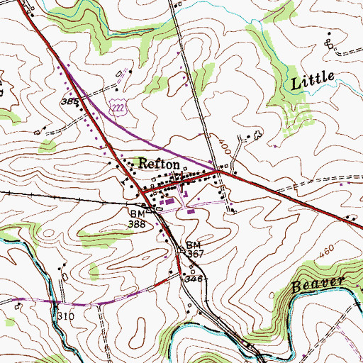 Topographic Map of Refton, PA