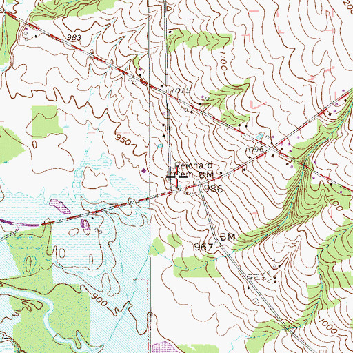 Topographic Map of Reichard Cemetery, PA