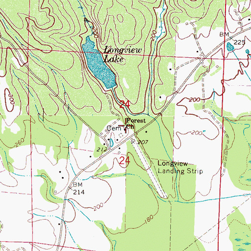 Topographic Map of Forest Baptist Church, AL