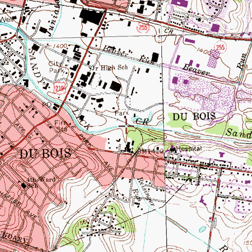 Topographic Map of Reisinger Run, PA