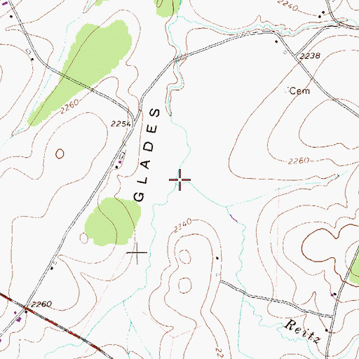 Topographic Map of Reitz Creek, PA