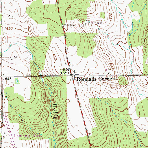 Topographic Map of Rendalls Corners, PA