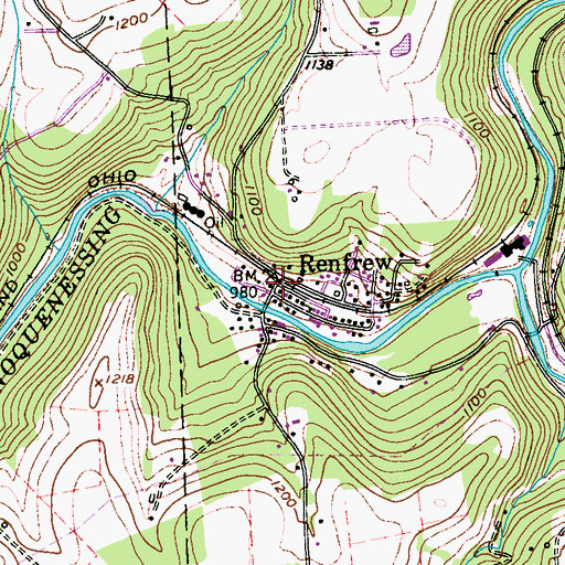 Topographic Map of Renfrew, PA