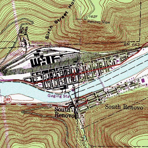 Topographic Map of Renovo, PA