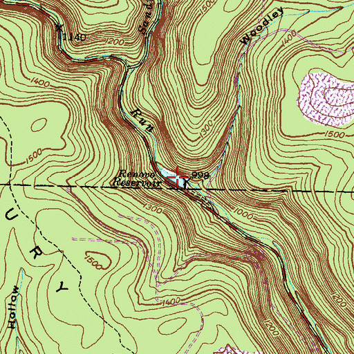 Topographic Map of Renovo Reservoir, PA