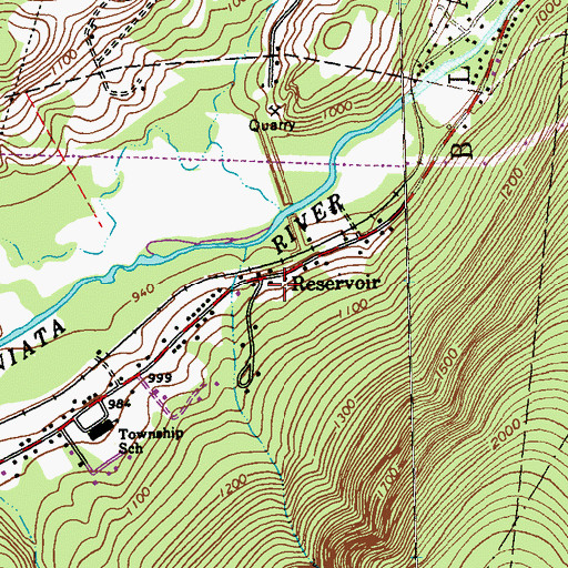 Topographic Map of Reservoir, PA