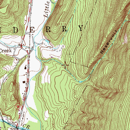 Topographic Map of Reservoir Hollow, PA