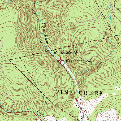 Topographic Map of Number One Reservoir, PA