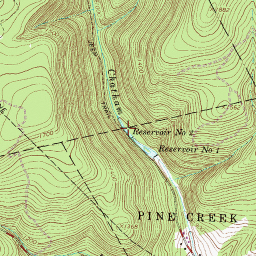 Topographic Map of Number Two Reservoir, PA