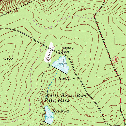 Topographic Map of Number Three Reservoir, PA