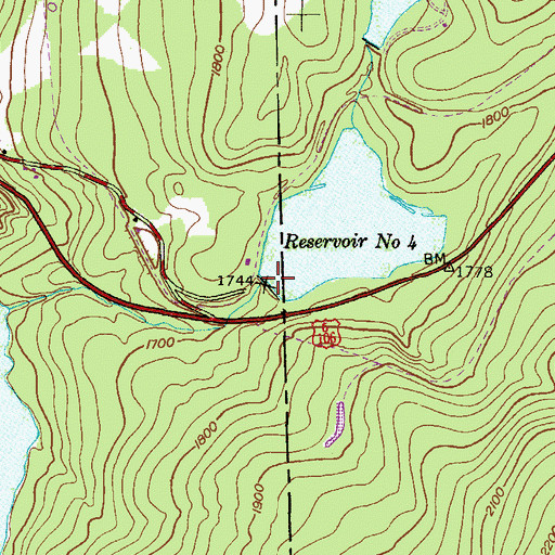 Topographic Map of Number Four Reservoir, PA