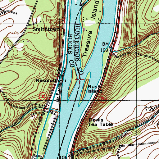 Topographic Map of Resolution Island, PA