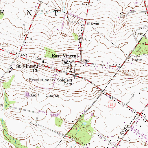 Topographic Map of Revolutionary Soldiers Cemetery, PA