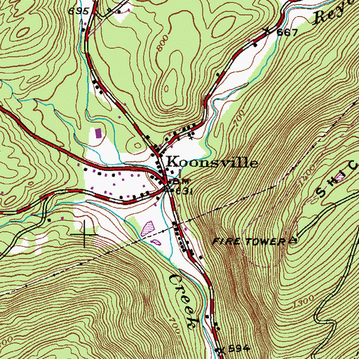 Topographic Map of Reyburn Creek, PA