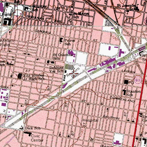 Topographic Map of Reyburn Park, PA