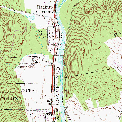 Topographic Map of Rhine Run, PA