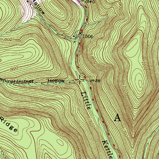 Topographic Map of Rhinehimmer Hollow, PA