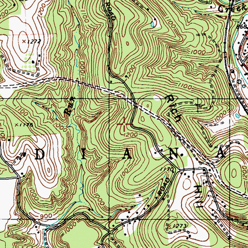 Topographic Map of Rich Hill, PA