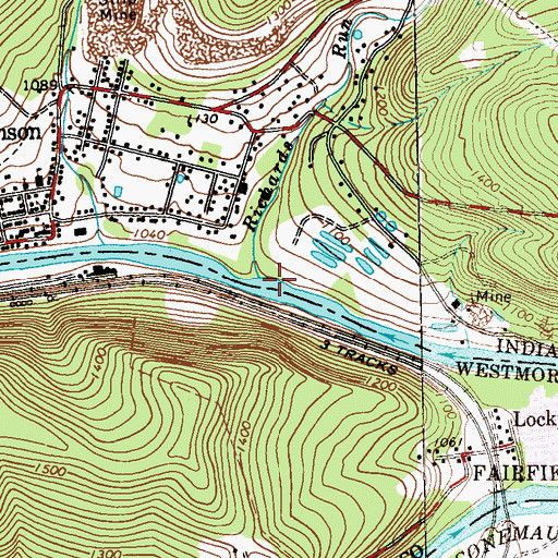 Topographic Map of Richards Run, PA
