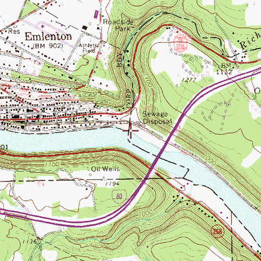 Topographic Map of Richey Run, PA