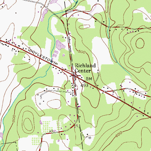 Topographic Map of Richland Center, PA