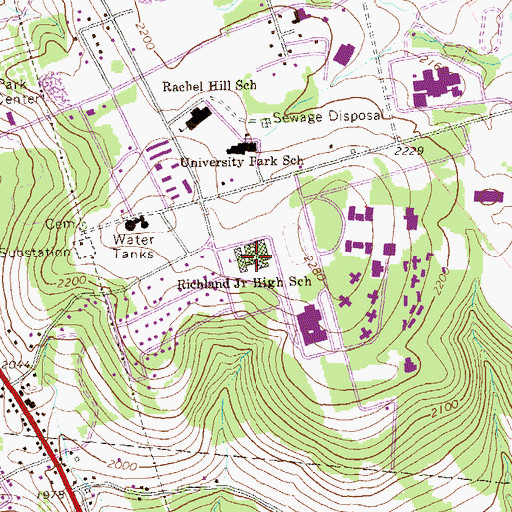 Topographic Map of Richland Junior High School, PA