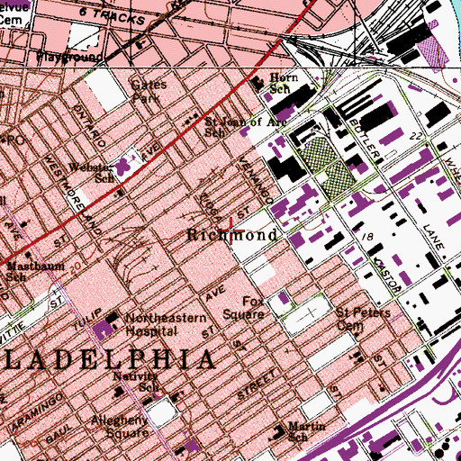 Topographic Map of Richmond, PA