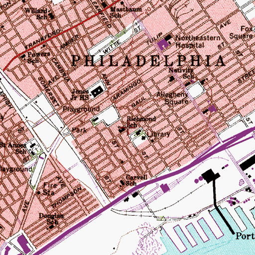 Topographic Map of Richmond School, PA