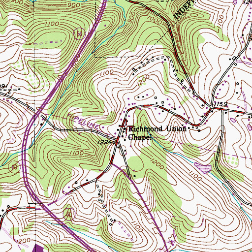 Topographic Map of Richmond Union Chapel, PA