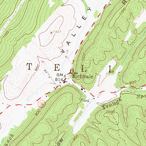 Topographic Map of Richvale, PA