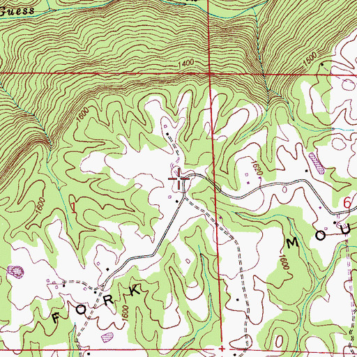 Topographic Map of Fork Mountain, AL
