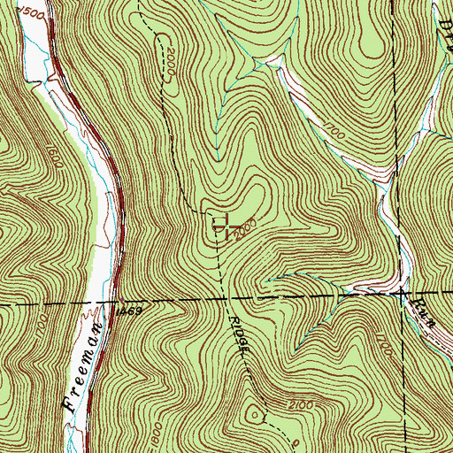 Topographic Map of Ridge Trail, PA