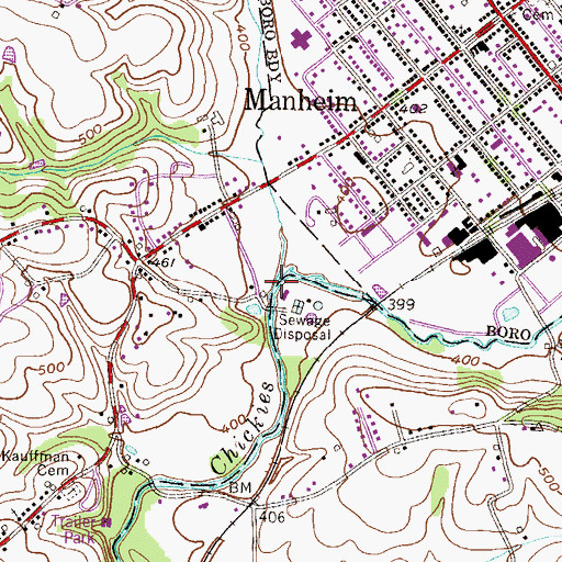 Topographic Map of Rife Run, PA