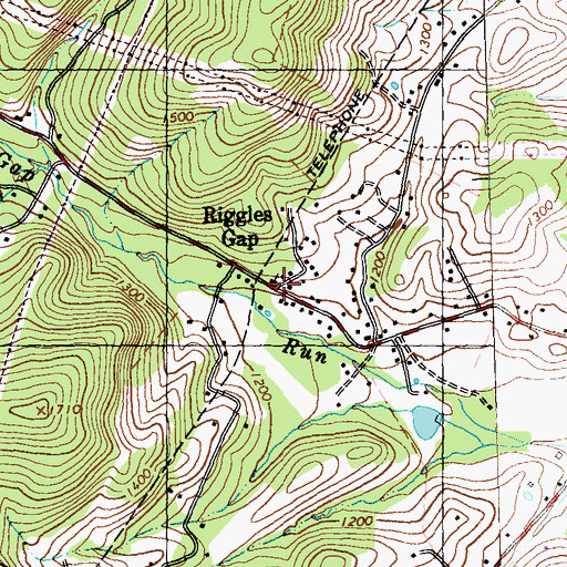Topographic Map of Riggles Gap, PA