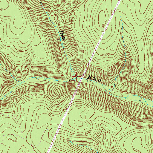 Topographic Map of Right Branch Bailey Run, PA