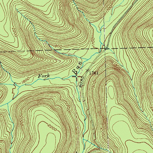 Topographic Map of Right Fork Reed Run, PA