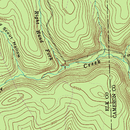 Topographic Map of Right Hand Fork, PA