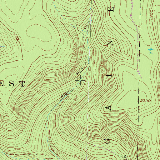 Topographic Map of Right Mill Trail, PA