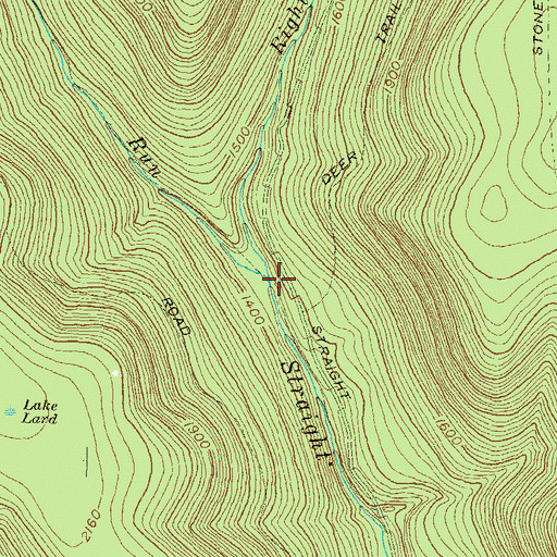 Topographic Map of Right Straight Run, PA