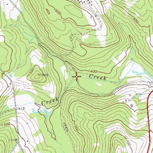 Topographic Map of Riley Creek, PA