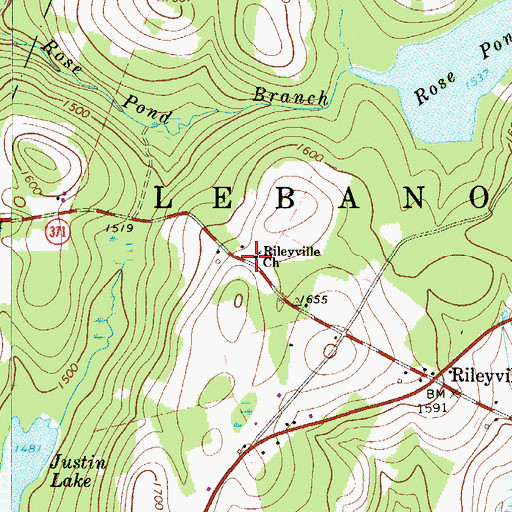 Topographic Map of Rileyville Church, PA