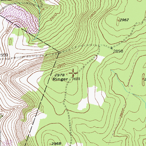 Topographic Map of Ringer Hill, PA