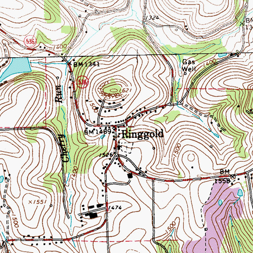 Topographic Map of Ringgold, PA