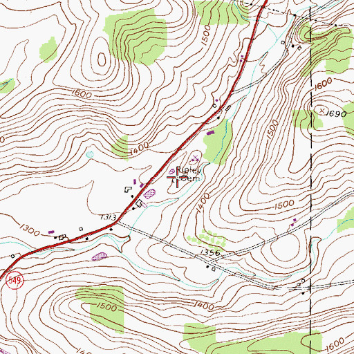 Topographic Map of Ripley Cemetery, PA