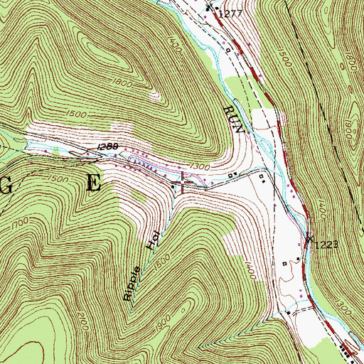 Topographic Map of Ripple Hollow, PA
