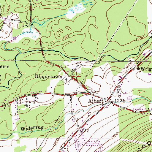 Topographic Map of Rippletown, PA