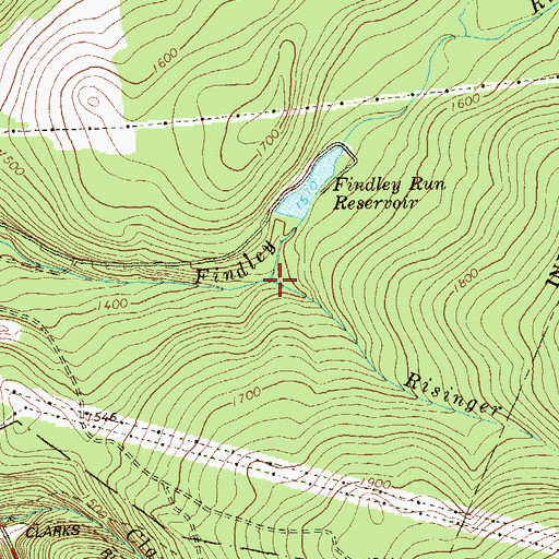 Topographic Map of Risinger Run, PA