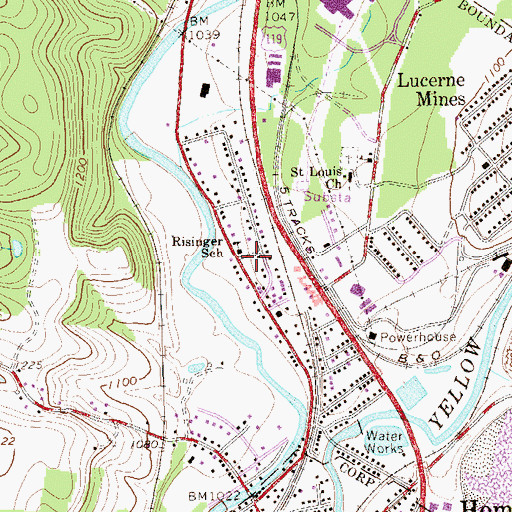 Topographic Map of Risinger School, PA