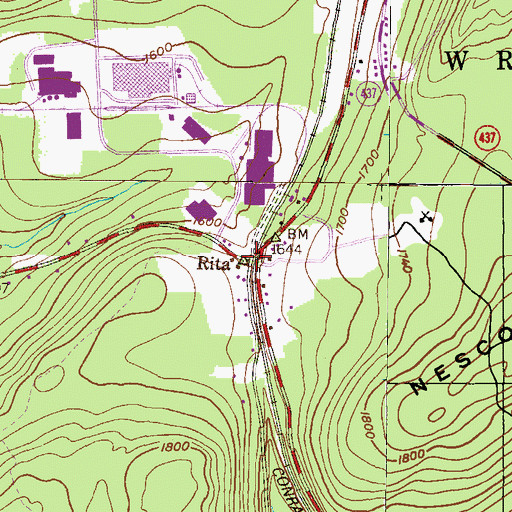 Topographic Map of Rita, PA