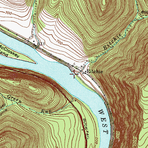 Topographic Map of Ritchie Run, PA